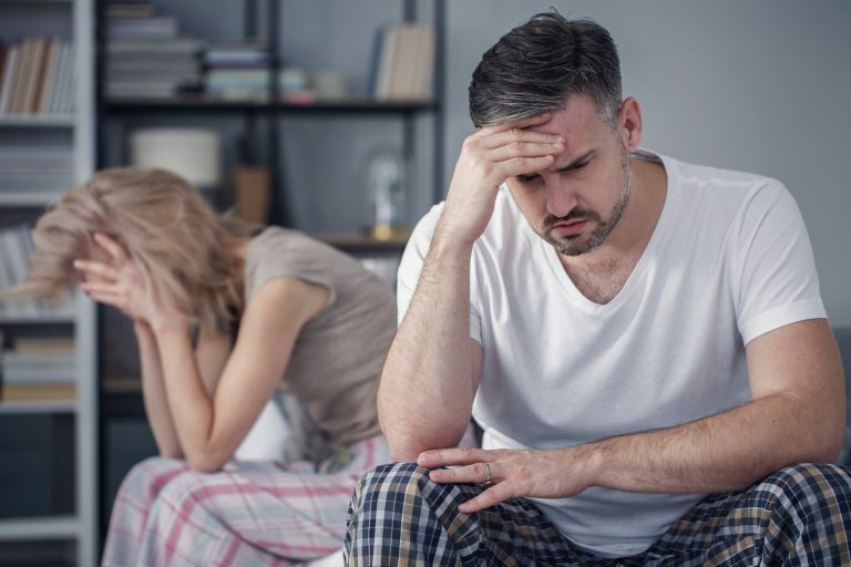 Married couple tense after a big fight